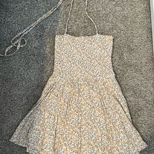 Windsor Floral Mini Dress in Yellow and White